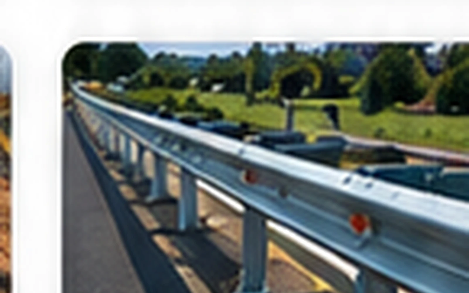 Highway metal beam crash barrier installation