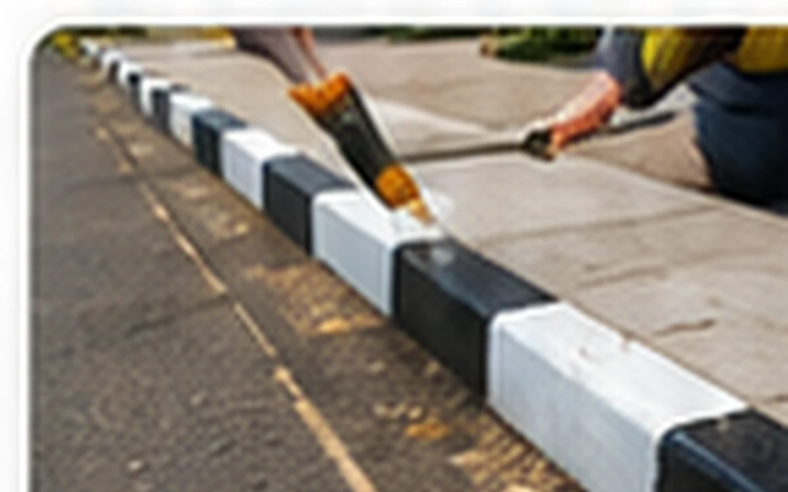 Road furniture and kerb safety marking